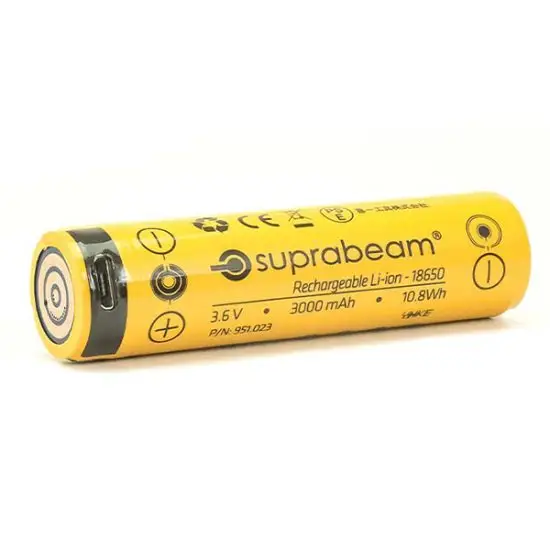 Suprabeam© – Oplaadbare Li-Ion 18650 3000mAh USB batterij